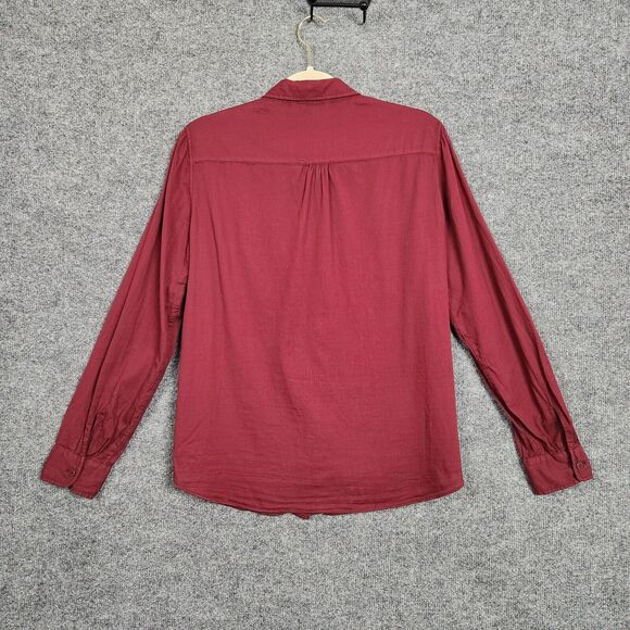 NWOT MASSIMO DUTTI Red Long Sleeve Collared Double Pocket Blouse Top SIZE 8 - Picture 4 of 16
